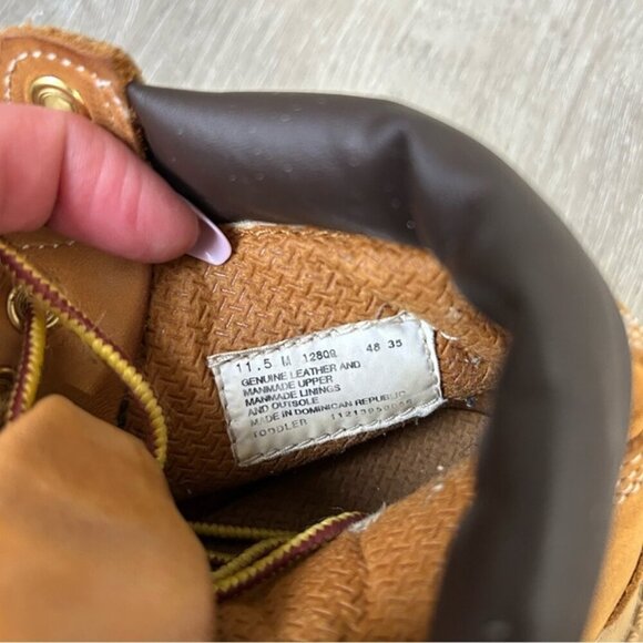 Timberland Youth Boys Tan Nubuck Leather Hiking Tan Lace Up Boots Size 11.5 - Picture 7 of 7